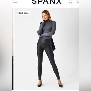 SPANX Faux Leather Leggings - XL